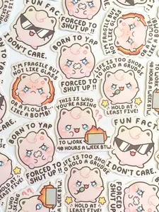 Silly Pink Blob Waterproof Sticker Pack