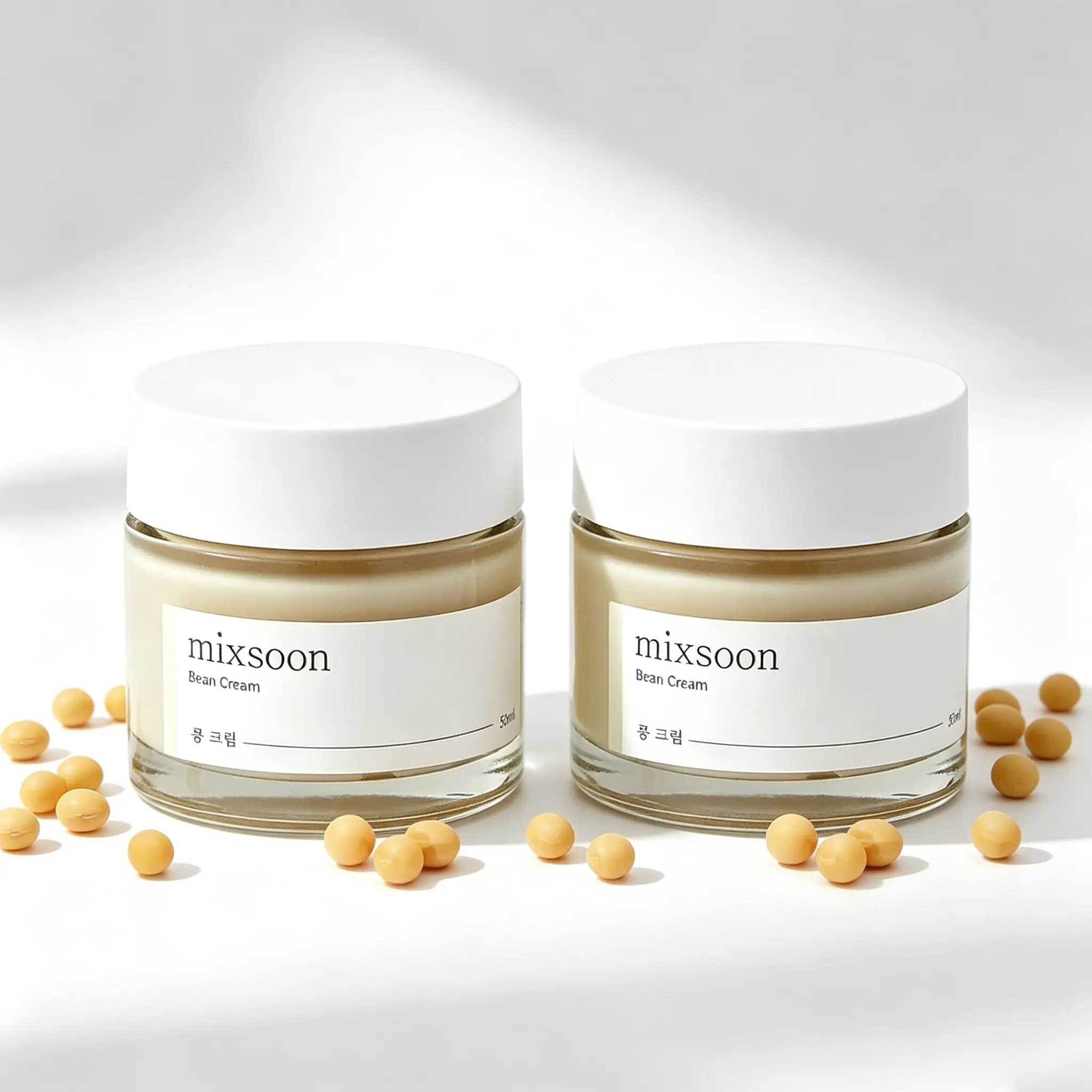 Mixsoon Bean Facial Cream 50ml Korean Gentle Glass Skin Care, Lightweight Non-Sticky Formula, Deep Hydration, Pore Smoothing, Suitable for All Skin Types