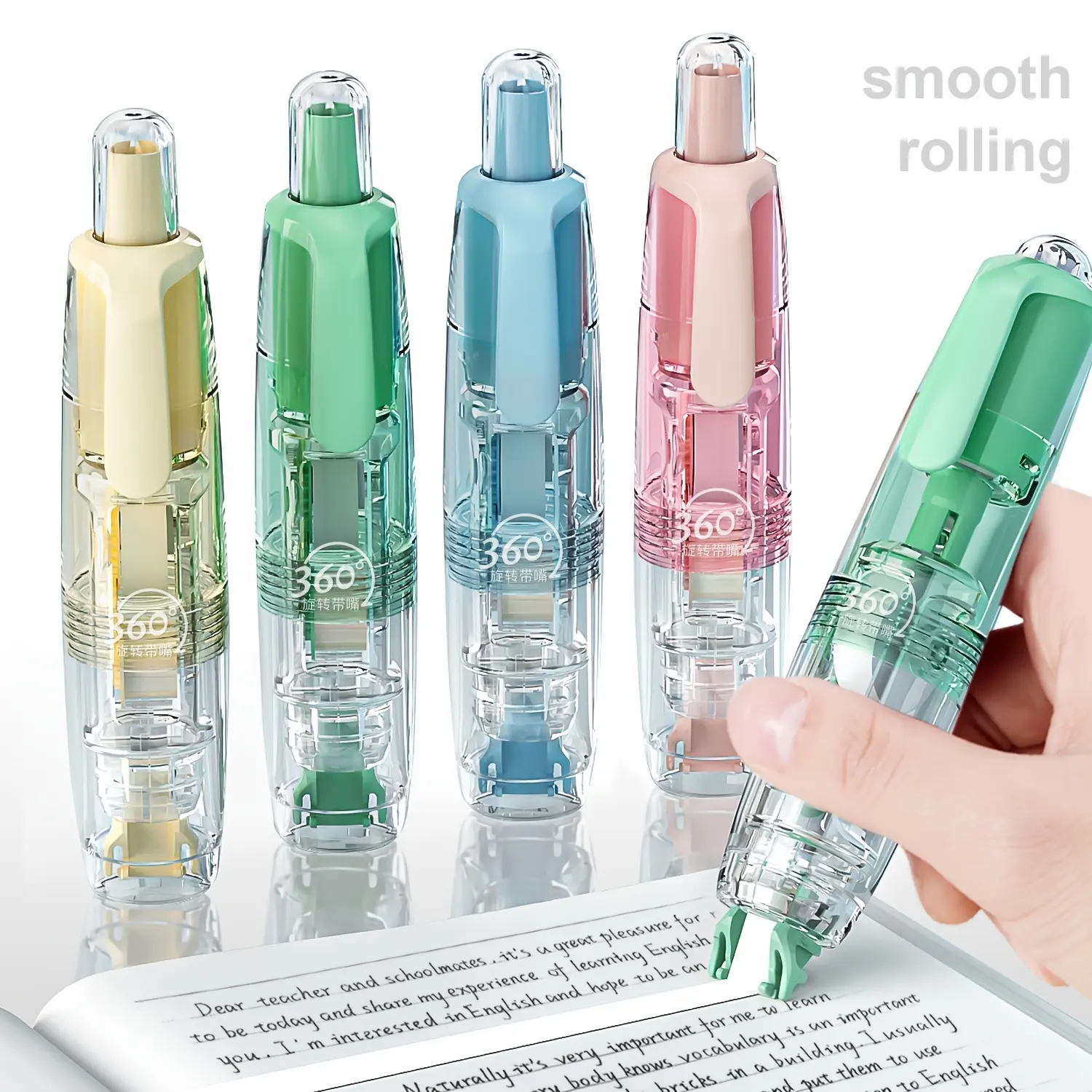 Father's Day Deal -Retractable Correction Tape: (1 Random Color + 2 Refills) / (4 Units + 8 Refills) -Easy to Use, Instantly Corrects Errors, Ideal for Home, Office, And School Supplies
