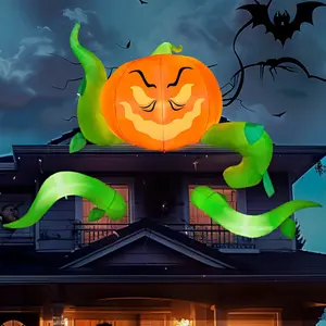 3 Pcs Halloween Inflatables Outdoor Decorations Halloween Window Decoration Blow Ups Decor with Build-in LEDs Halloween Inflatable Pumpkin Head with Tentacles Halloween Party Supplies Outside gifts boyfriend Valentine's Day Gifts for Kids