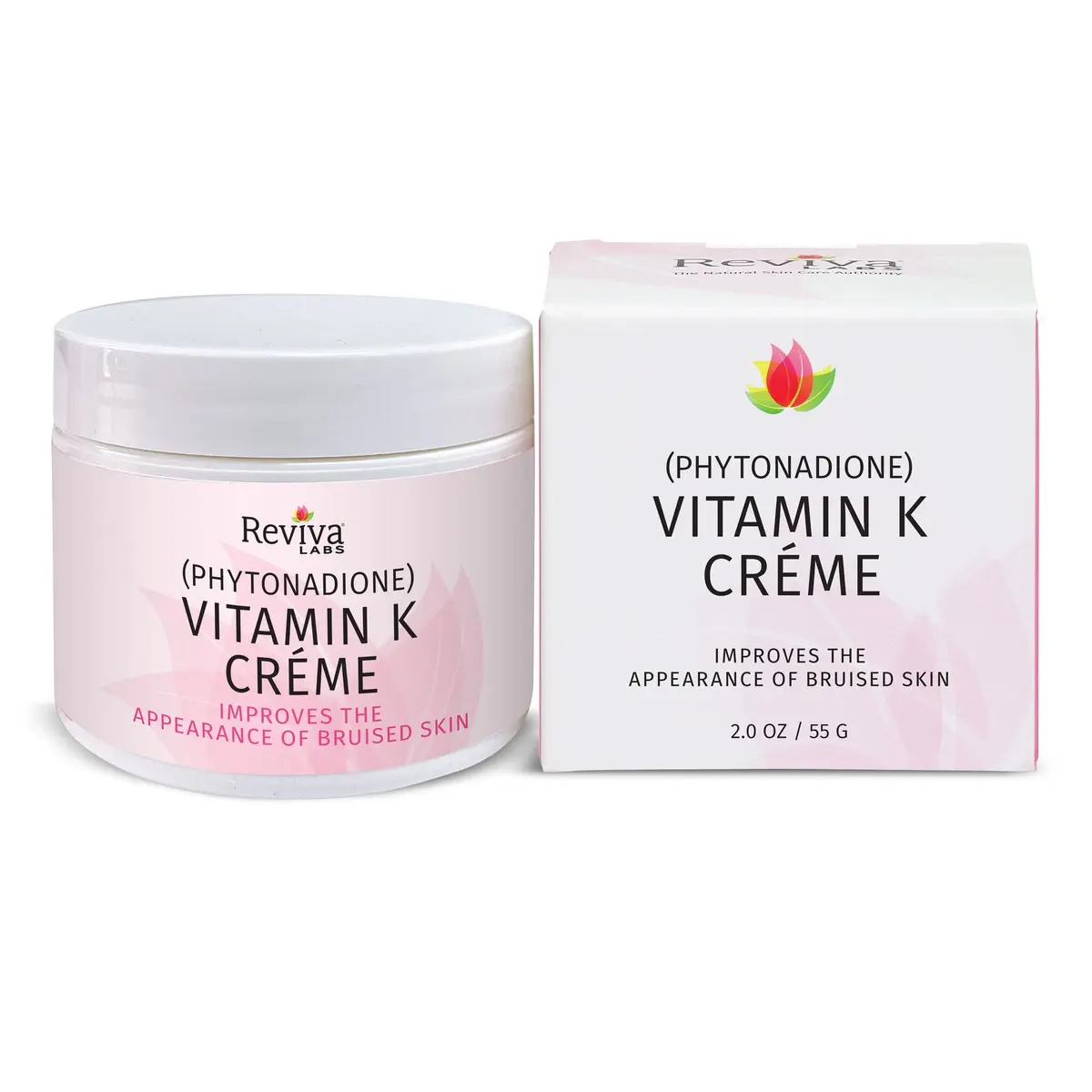 Reviva Labs Vitamin K Cream for Under-Eye Dark Circles, Bruising & Spider Veins – with Fruit Extracts, 2 oz