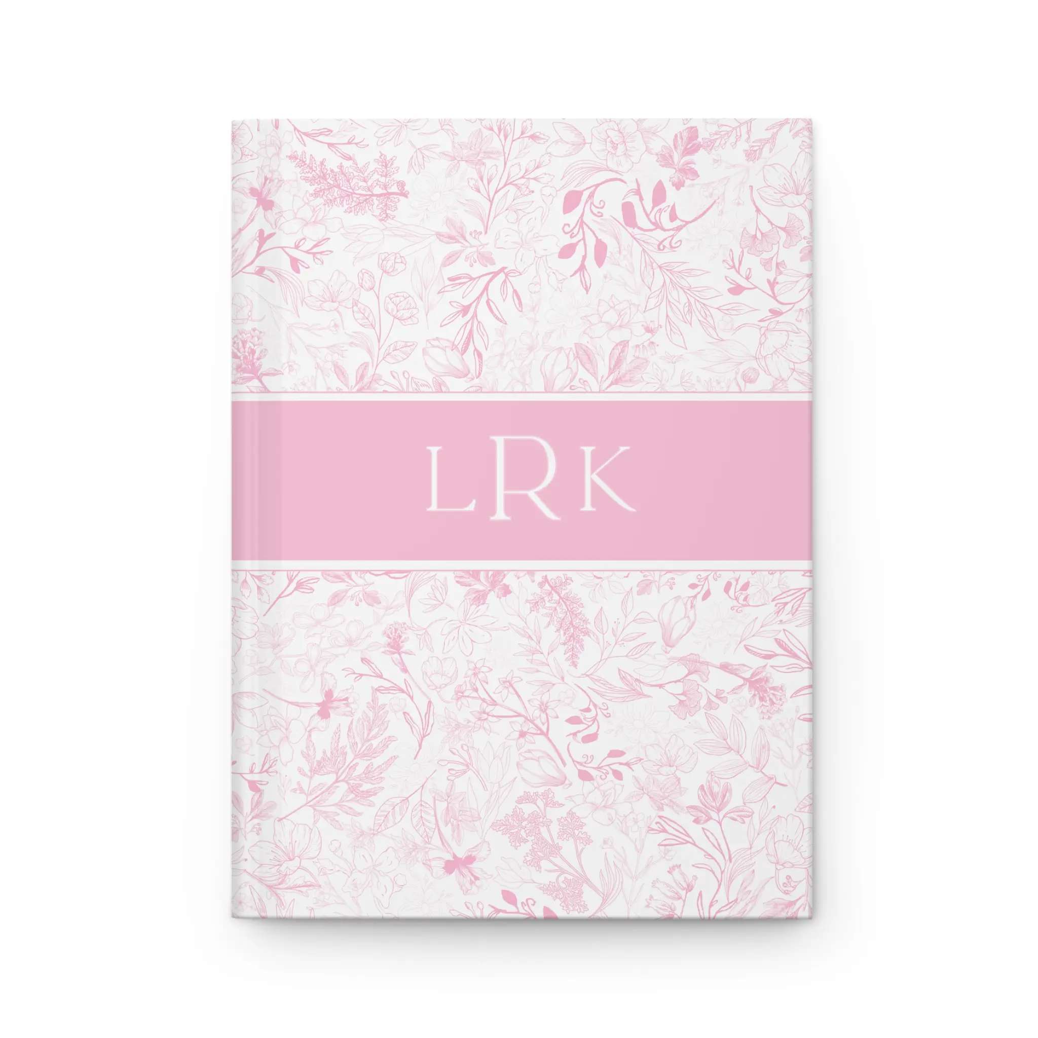 Pink Journal for Women Personalized Journal Toile Customized Notebook Bridesmaids Gift for Her Monogram Journal Name Initials Girly Preppy