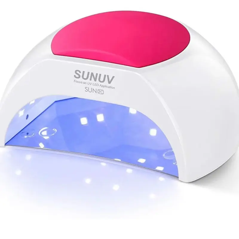 SUNUV SUN2C UV LED Nail Lamp, 4 Timer Settings, All Gel Polish Compatible Curing Light, Rose Color