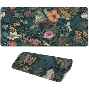 Gaming  Pad, Large 31.5 x 11.8 inches Mousepad, Long Keyboard Pad, Cute  Mat for  with Stitched Edges and Non-Slip Base (Wildflower)