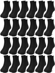 24 Pairs Children Boys Knee High Socks 1-14 Years, School, Sports, Home Use, All Seasons Comfortable Breathable, Casual Style
