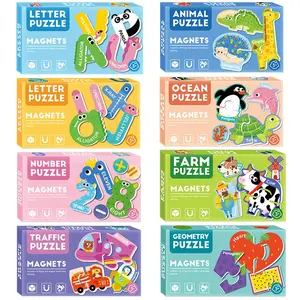 Magnetic Puzzle Sticker Set, Choose Multiple Themes Including Letters Numbers Fruits, Perfect Christmas New Year Birthday Gift