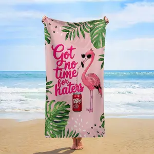 Aesthetic Tropical Palm Leaf Flamingo Soda Beach Towel Funny Quote Sand Free Pool Towel Shop Now
