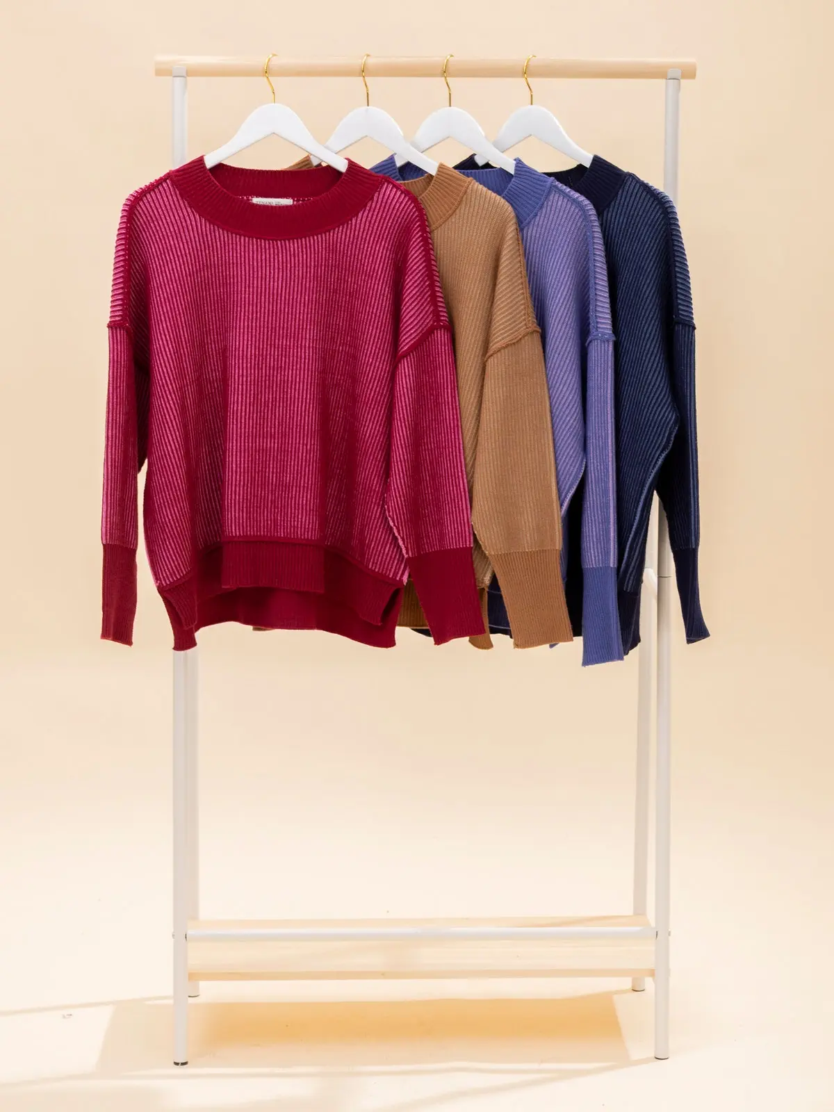Zenana Exposed Seam Two Tone Sweater | S/M-L/XL Christmas in July