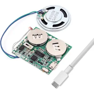 Icstation DIY Light Sensor Sound Module,  USB Recordable Sound Chip 8M Memory Speaker Talking Programmable Music Player Box for Birthday Greeting Card Anniversary Present