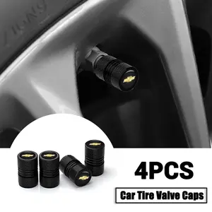 4pcs Car Wheel Tire Metal Valve Caps, Waterproof Stem Cover Protector, for Chevrolet Colorado Cruze Spark Captiva Malibu Trax Accessories