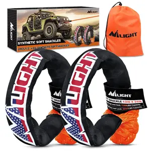 Nilight 2PCS 1/2Inch x 24Inch Synthetic Soft Shackle