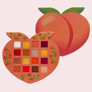 Bad B Cosmetics Baddie Peach Shadow Palette - 16 Pan Eyeshadow Makeup with Shimmer Metallic & Duochrome Shades for Bold Glamour