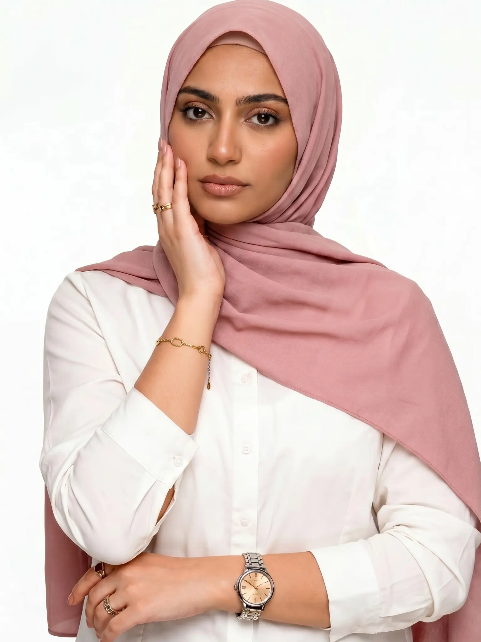 Instant Chiffon Hijab Scarf 3-in-1 with Built-in Magnets & Undercap | Easy Wear Adjustable Magnetic Modest Headscarf