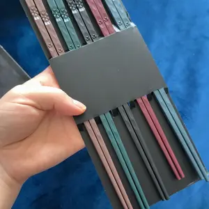 5 Pairs Premium Chinese Chopsticks Set, Durable Pet Material, 9.57 Inch Length, Includes Container, Perfect for Sushi & Asian Cuisine, Tableware, Utensils