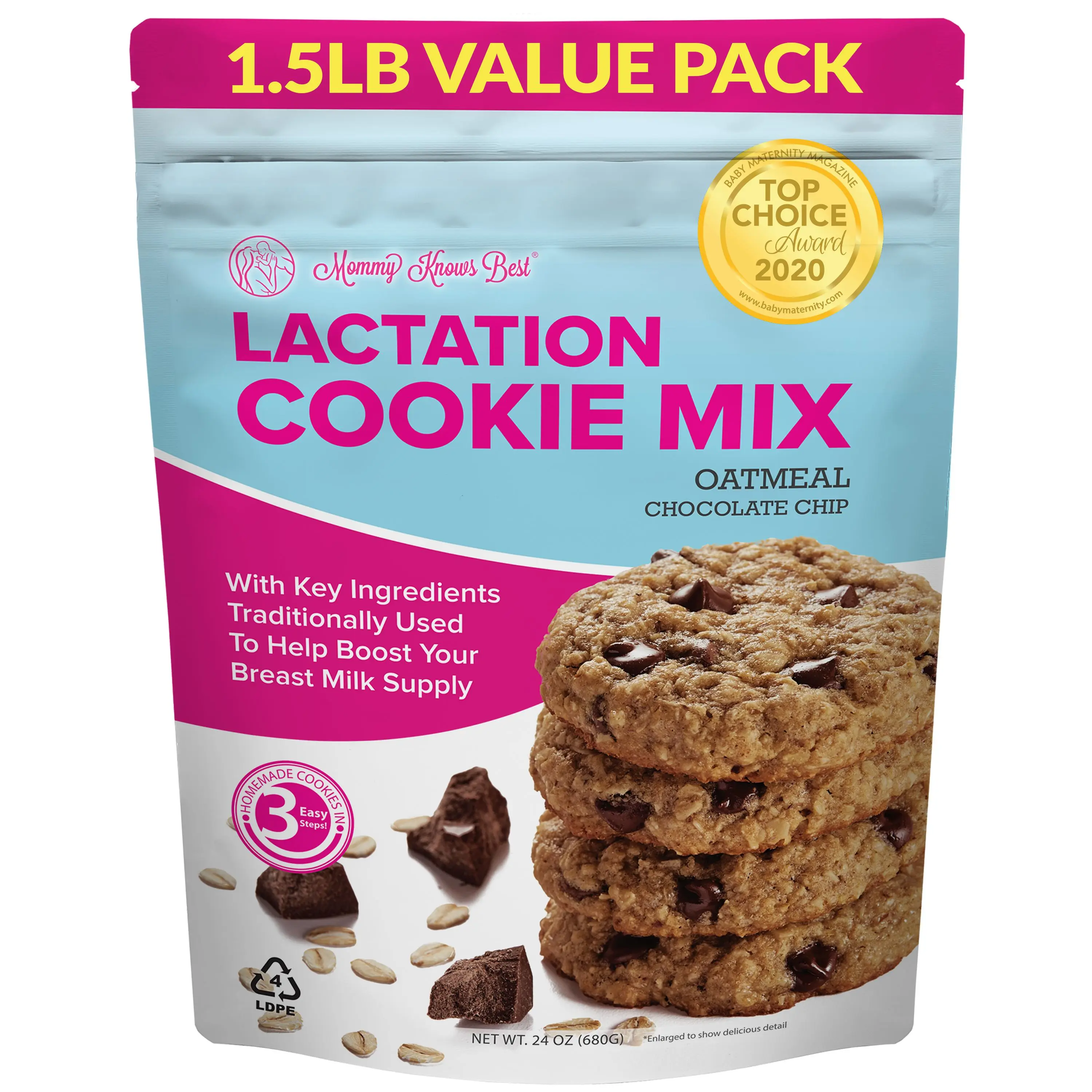 Lactation Cookie Mix - Oatmeal Chocolate Chip - 24oz Milk Snack Lactation Cookie Mix - Oatmeal Chocolate Chip - 24oz Milk Snack