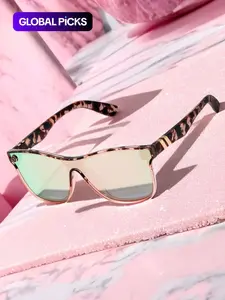 Modern Rich Girl Sunglasses, Cute Unisex Trendy Casual Tortoiseshell Sunglasses for Everyday Use, Lightweight Durable High Quality Sunglasses, Fashion Accessories for Outdoor Activities, Tinted Lenses Sunglasses For Sports