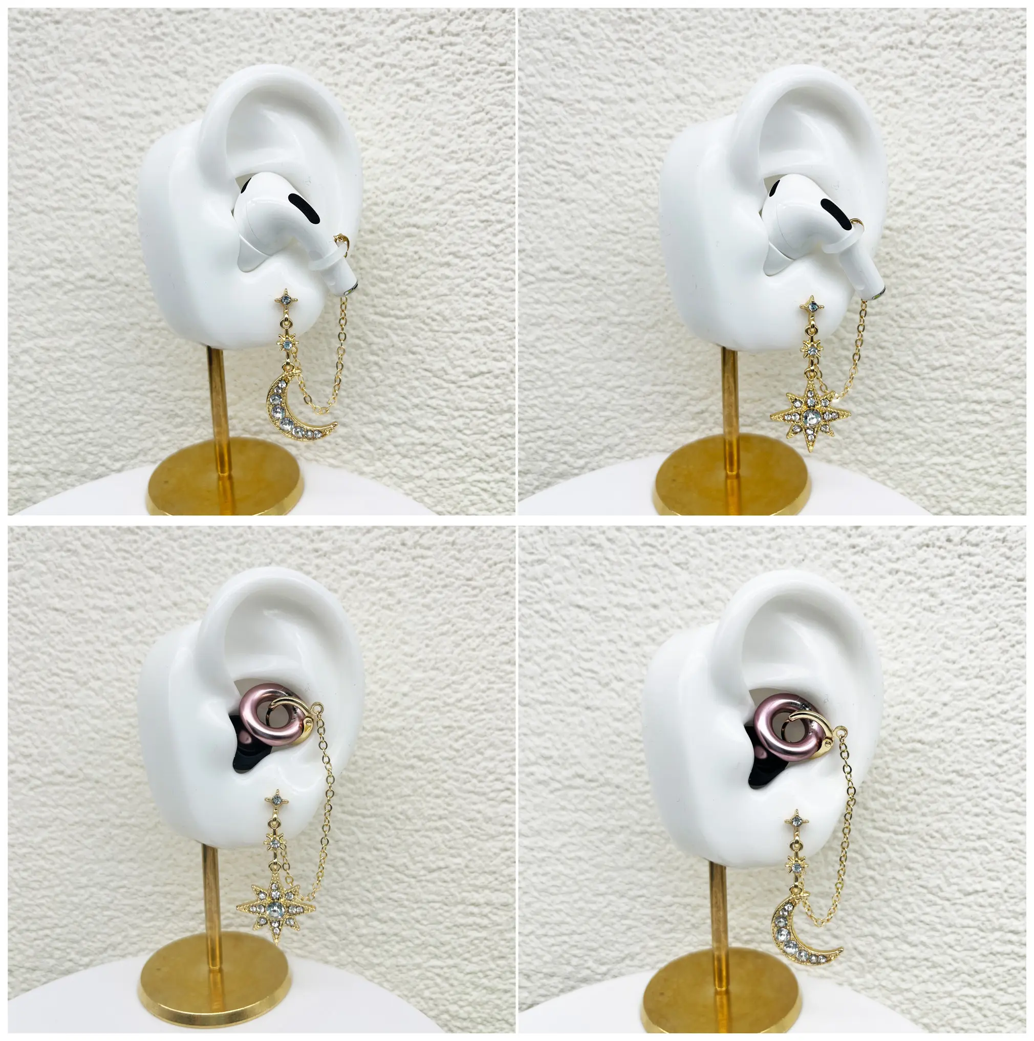 Earrings, star and moon pendants, sensory, music, and autism accessories suitable for round earplugs and irPods