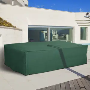 97" x 65" x 26" Heavy Duty Outdoor Sectional Sofa Cover Waterproof Patio Furniture Cover for Weather Protection Dark Green Oxford Fabric PE Coating All Seasons