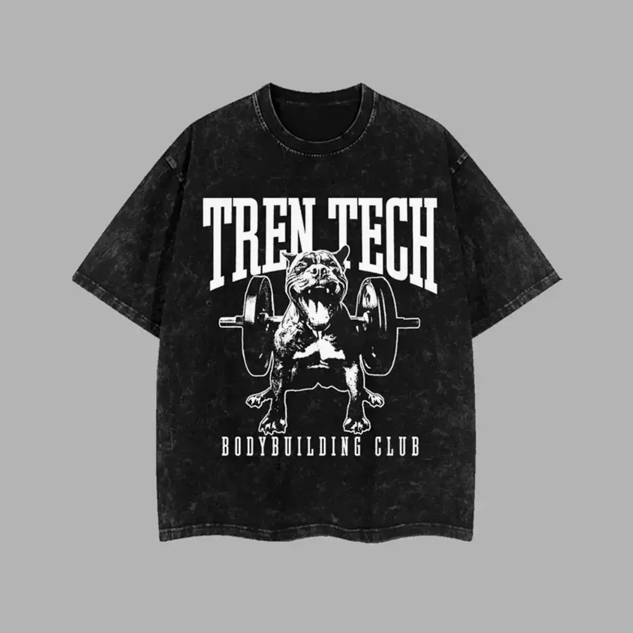 Men's Casual Printed Vintage Graphic Tees - Tren Tech Lifting Club Barbell Print, Washed Menswear, Breathable Fabric, Retro Athletic Crewneck Short Sleeve Top for Workout Enthusiasts (Sizes 2xl, 3xl) SWB