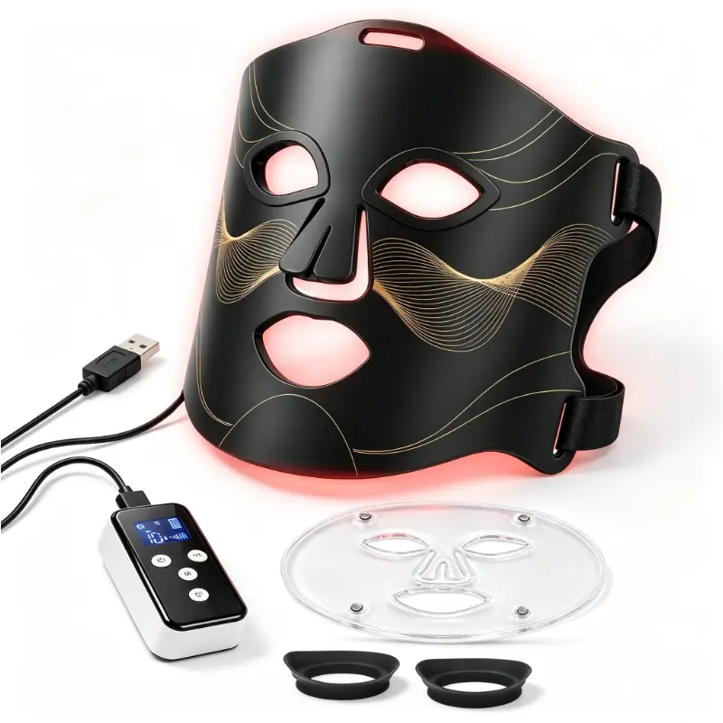 Wireless LED Red Light Therapy Mask - 4 Color Modes, 850nm NIR, Rechargeable At-Home Facial Beauty Skin Care Device for Skin Repair