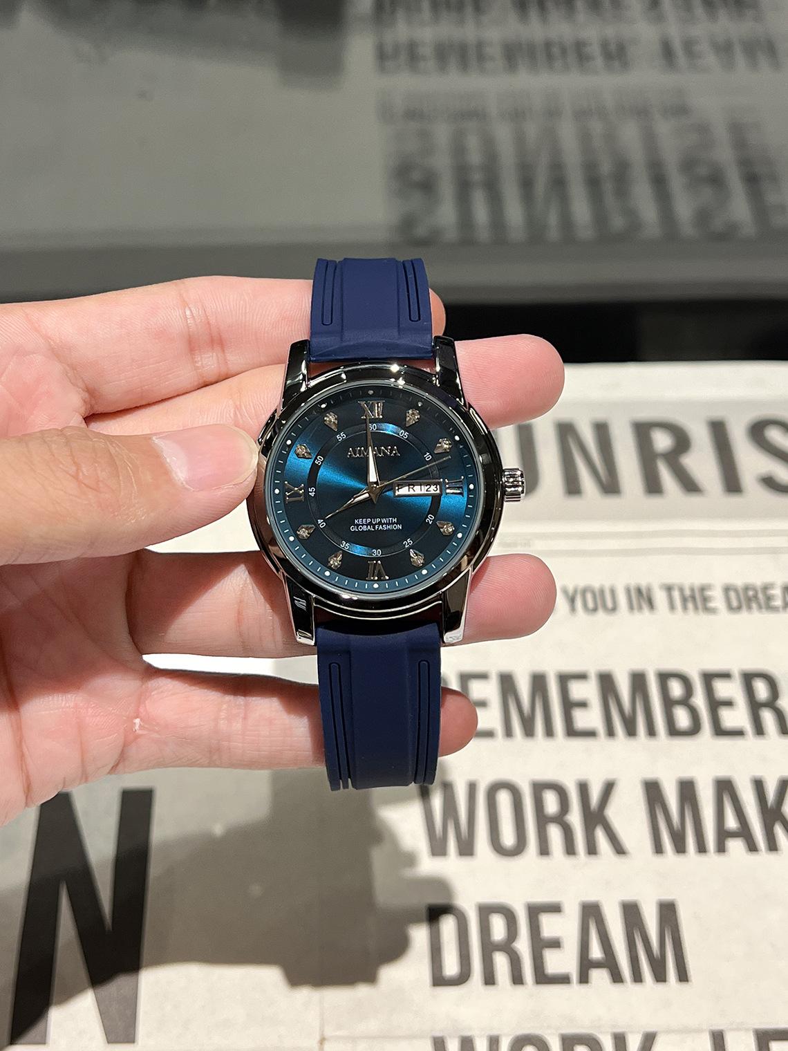 Men's Luxury Business Quartz Watch - Waterproof Luminous Date Display with Premium Silicone Strap, Stylish Sport Wristwatch