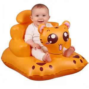 [Upgraded] Inflatable Baby Seat with Safety Harness & Built-in Pump, Ergonomic Infant Floor Seat for Sitting Up, 3 Months & Up Portable Baby Chair for Travel, Bathing & Feeding