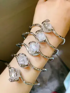 Taotao(8786)gc.Snake bracelet, rainbow clear quartz
