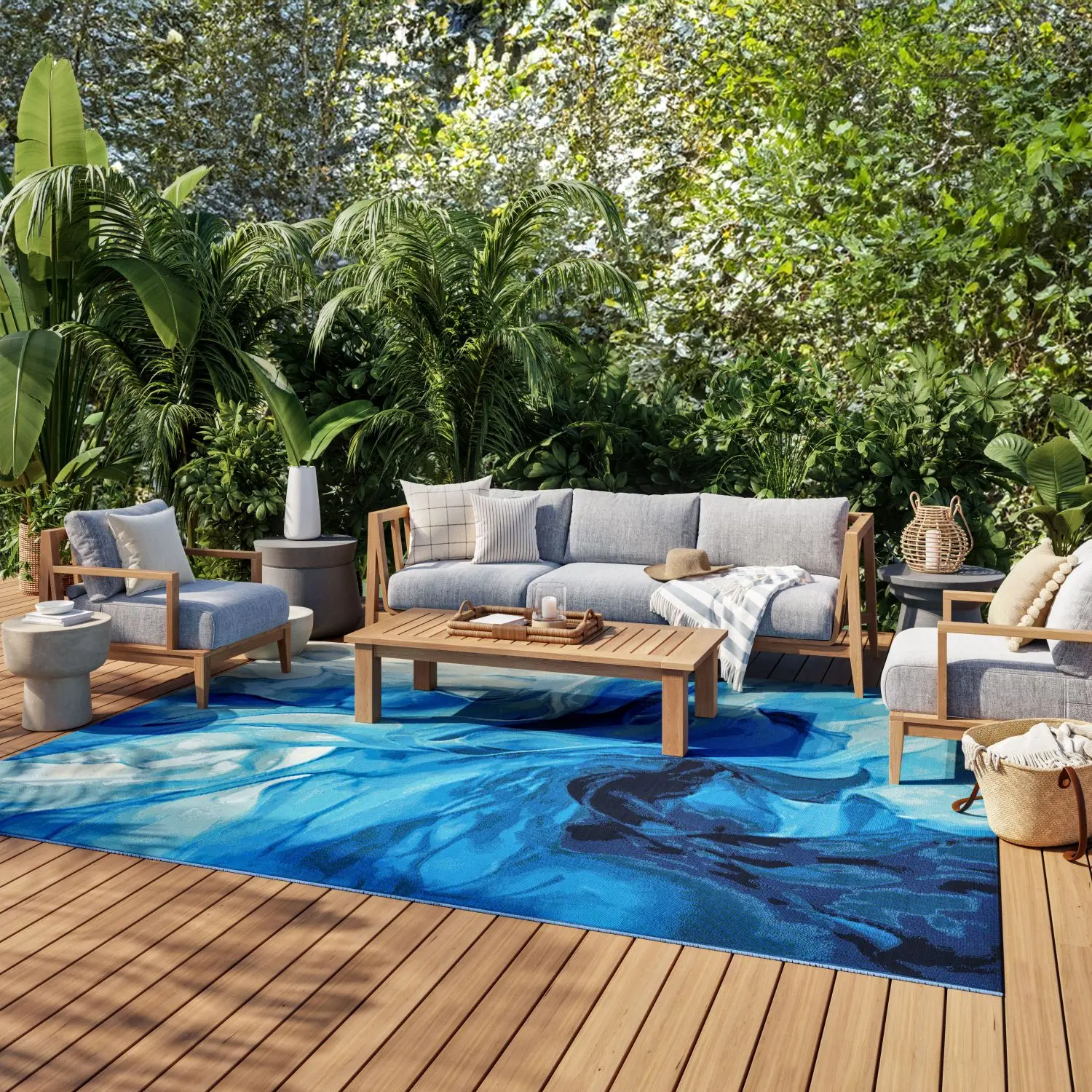 Nourison Color Splash Contemporary Indoor/Outdoor Flatweave Rug
