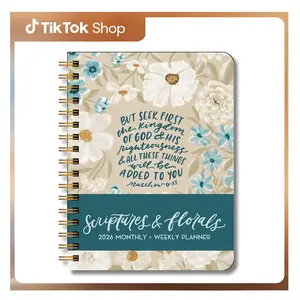Scriptures and Florals 12-Month 2026 Hardcover Monthly/Weekly Planner Calendar --  Allison Loveall