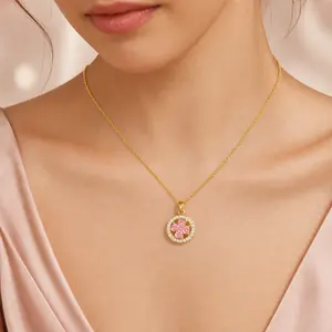 This Flower Spins! Sparkling Cubic Zirconia Rotating Necklace, Stress Relief Fidget Jewelry, Gold Plated Stainless Steel Chain, Trendy Dainty Pendant for Women, Viral TikTok Fashion Accessory, Minimalist Daily Wear Necklace, Cute Flower Zircon Necklace