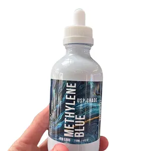 JAB Labs Methylene Blue Pharmaceutical Grade USP 4 oz Liquid Drops for Humans Third Party Tested Formaldehyde Free Manufactured in USA Pack of 1 Healthcare Fitness Supplement