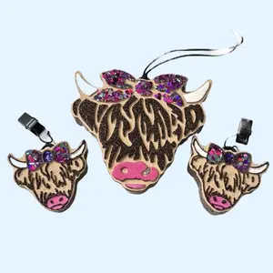 Highland Cow Car Freshies with Vent Clips