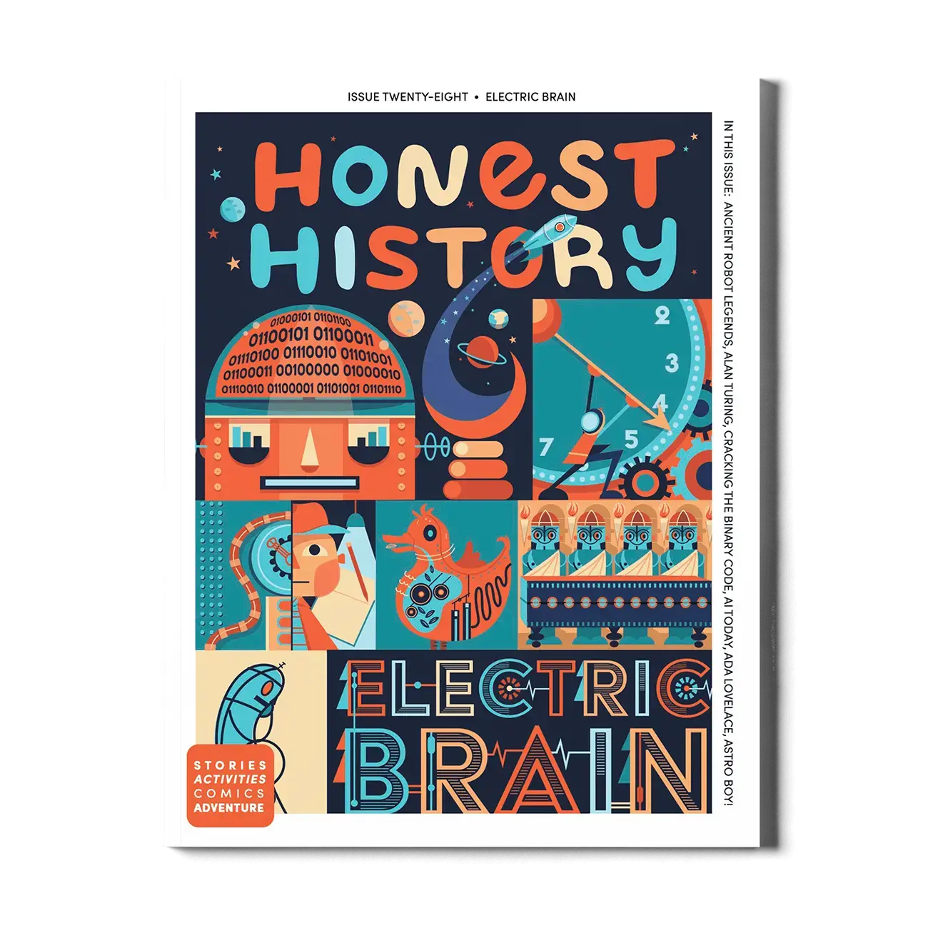 Honest History Magazine for Kids - Learn About AI & Robots - Electric Brain Issue Twenty-Eight with Engaging Activities and Beautiful Illustrations