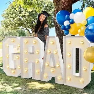 2026 Graduation Decorations - 2.3FT Large PRE-CUT GRAD Marquee Light Up Letters Kit - Foam Board Sign - Class of 2026 Congrats Supplies for Kindergarten Preschool High School College