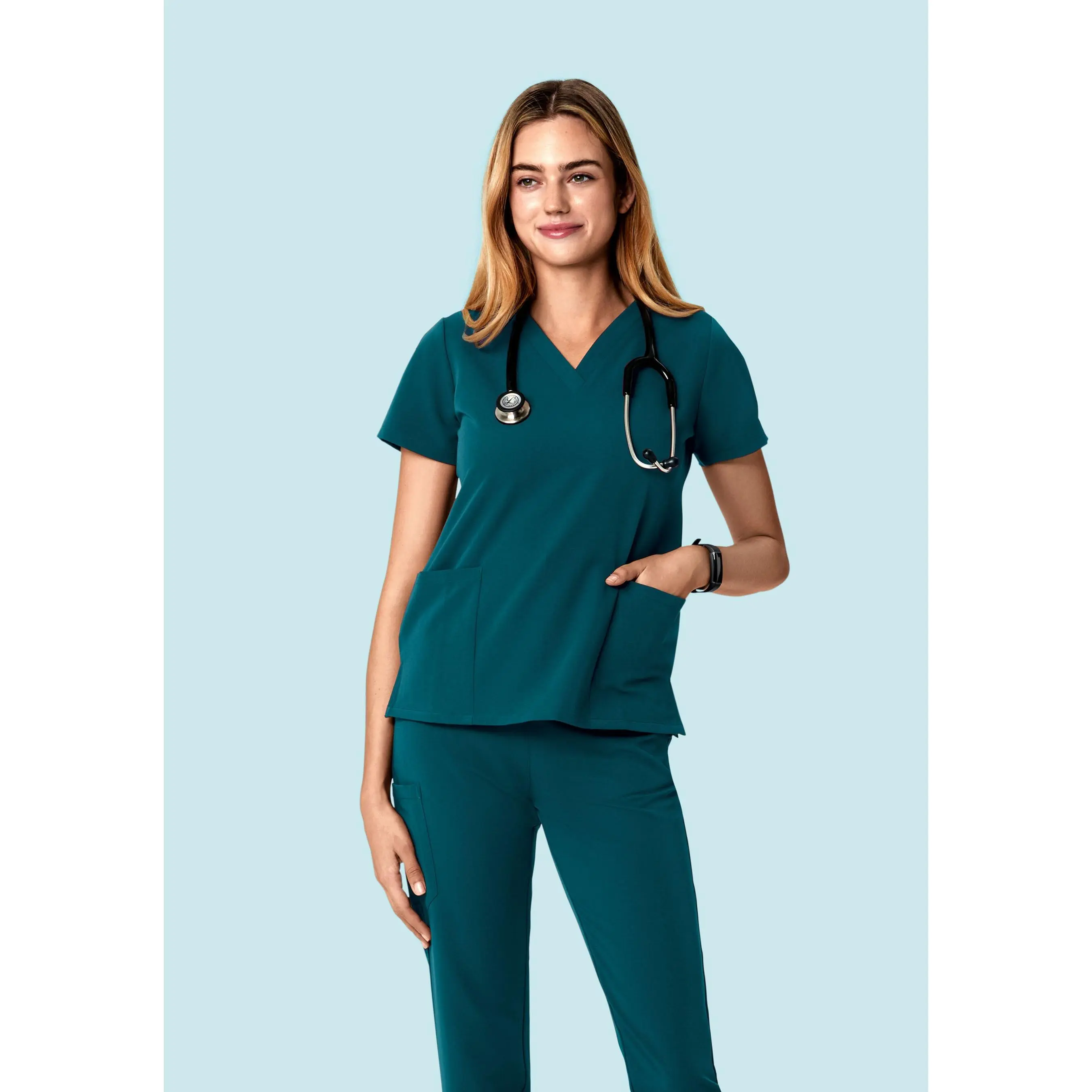 6 Pocket Top Caribbean Blue