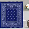 Blue Bohemian style shower curtain set, Decorative shower curtain, Bathroom Shower Equipment, non-slip mat, U-shaped rug, toilet seat cover, Bathroom Decoration Accessories, Bathroom Decor And Accessories, Includes 12 shower curtain hooks