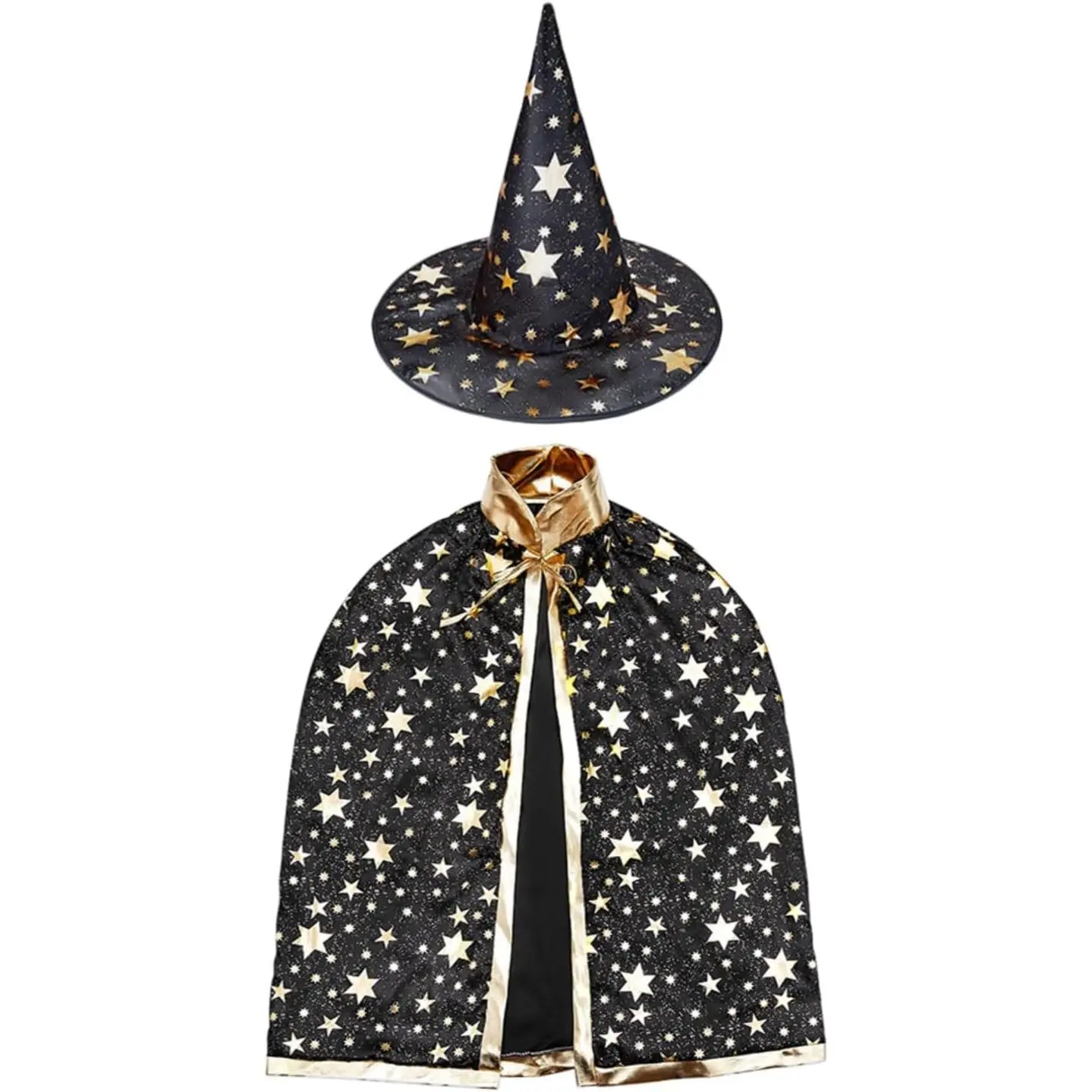 X-CPA13   Kids Wizard Cape Costume, 3-10 years Wizard Cape and Hat, Kids Cloak Party Set - Halloween, Cosplay, Dress-Up