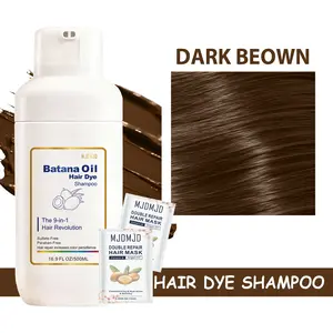 Instant 9 in 1 Hair Color Dye Shampoo for Gray Hair - Long Lasting Dark Brown, Safe & Natural Herbal Formula for Men & Women, Easy-to-Use, Works in Minutes, 100% Coverage Long Lasting Hair Dye, Champú Para Canas / Shampoo Para Pintar El Cabello 500ml