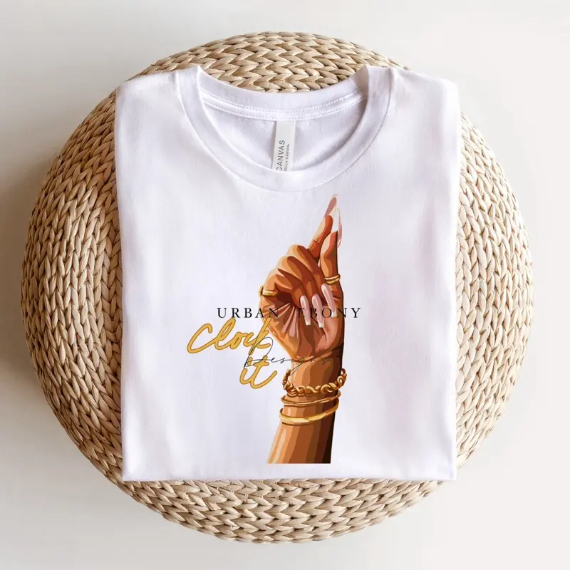 Urban Clock Streetwear Tshirt It T-Shirt with Hand Design and Gold Accents