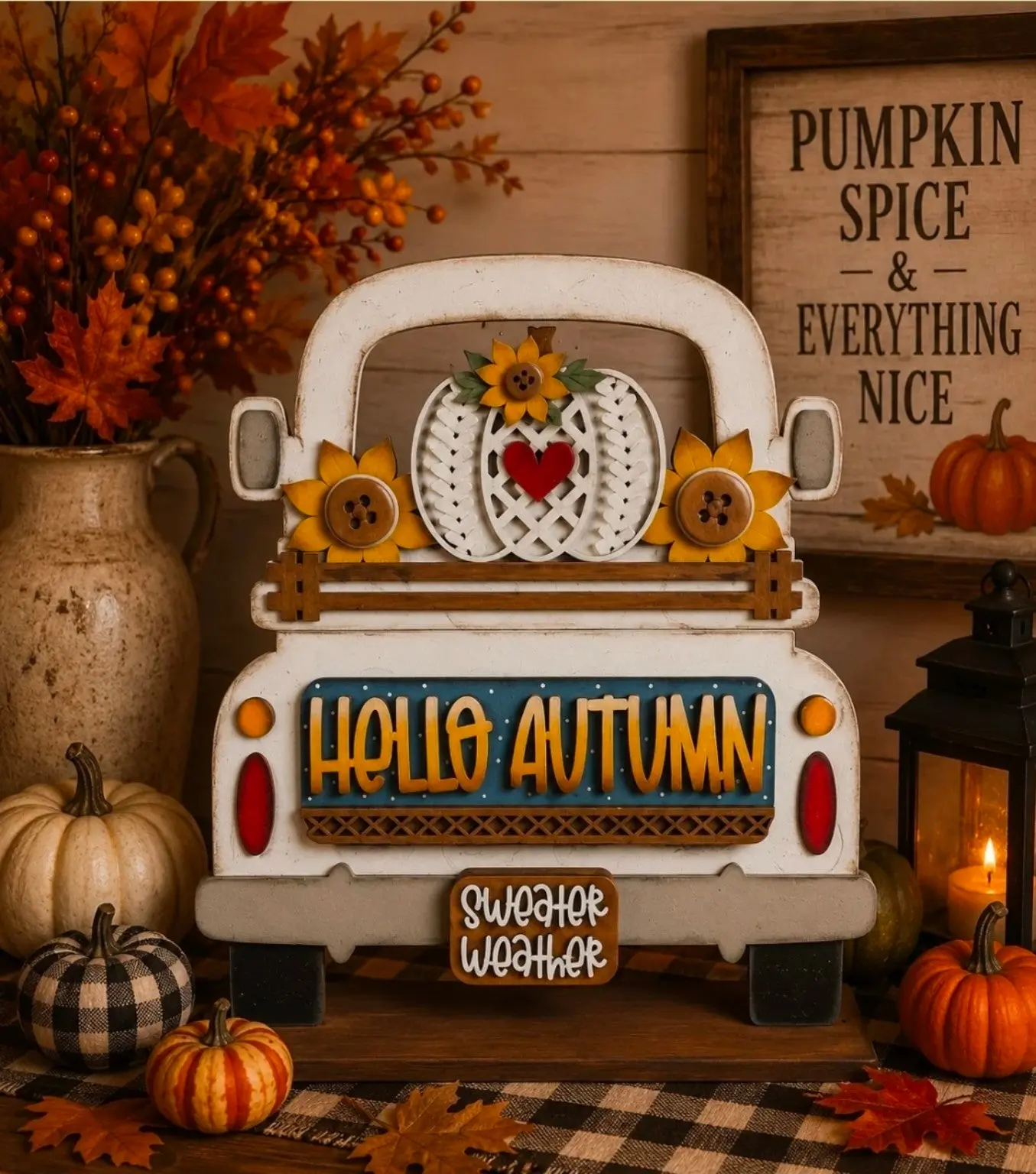 Hello Autumn Pumpkin & Sunflowers Interchangeable Truck Set