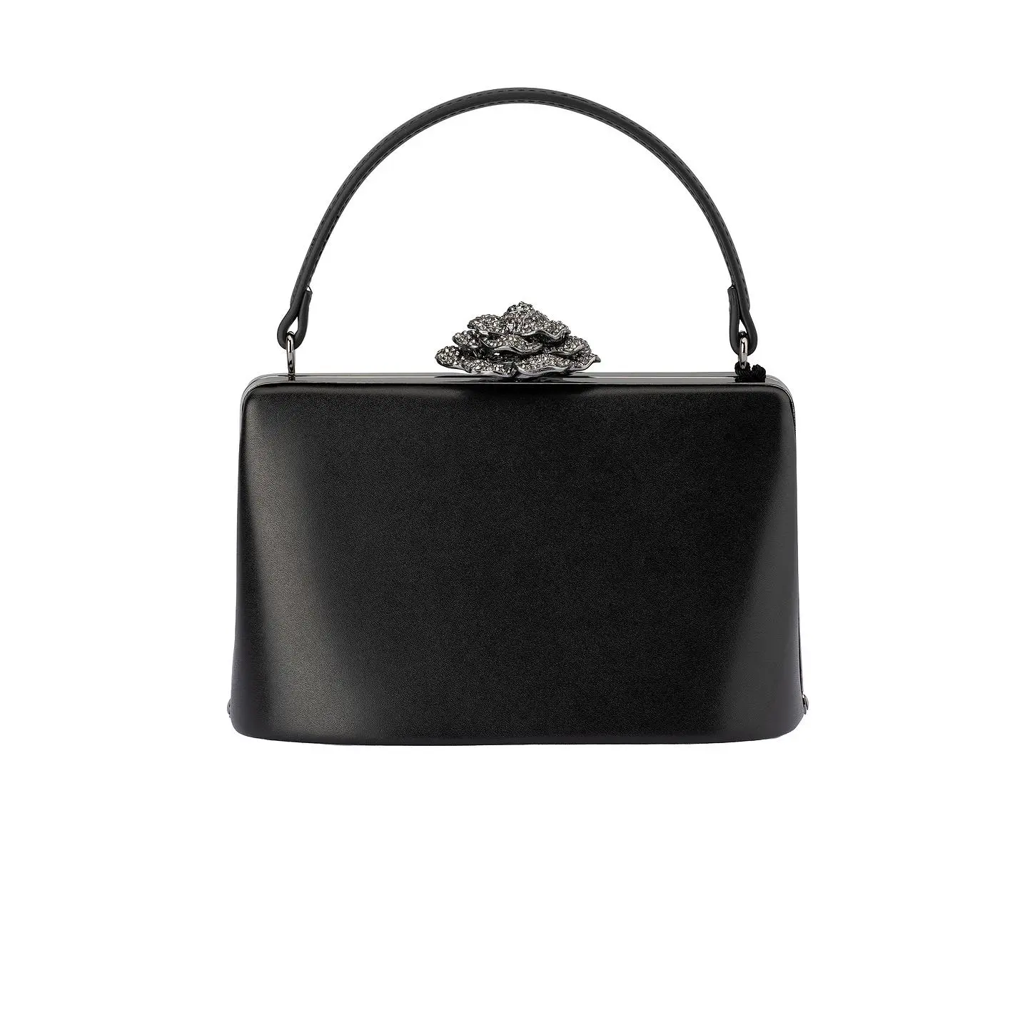 olga berg Grace Embellished Frame Bag in Black
