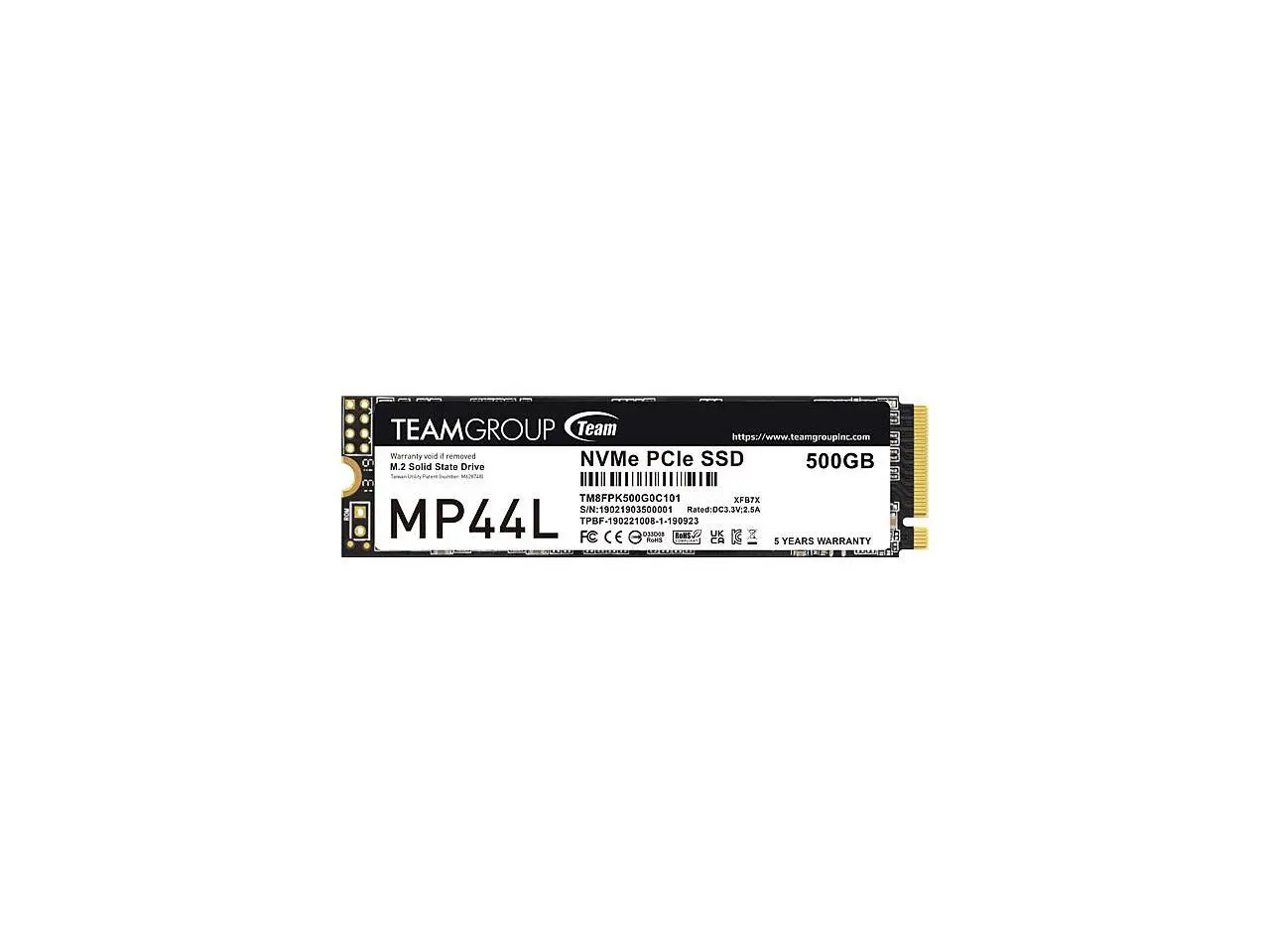 Team Group MP44L M.2 2280 500GB PCIe 4.0 x4 with NVMe 1.4 Internal Solid State Drive (SSD) TM8FPK500G0C101 Team Group MP44L M.2 2280 500GB PCIe 4.0 x4 with NVMe 1.4 Internal Solid State Drive (SSD) TM8FPK500G0C101