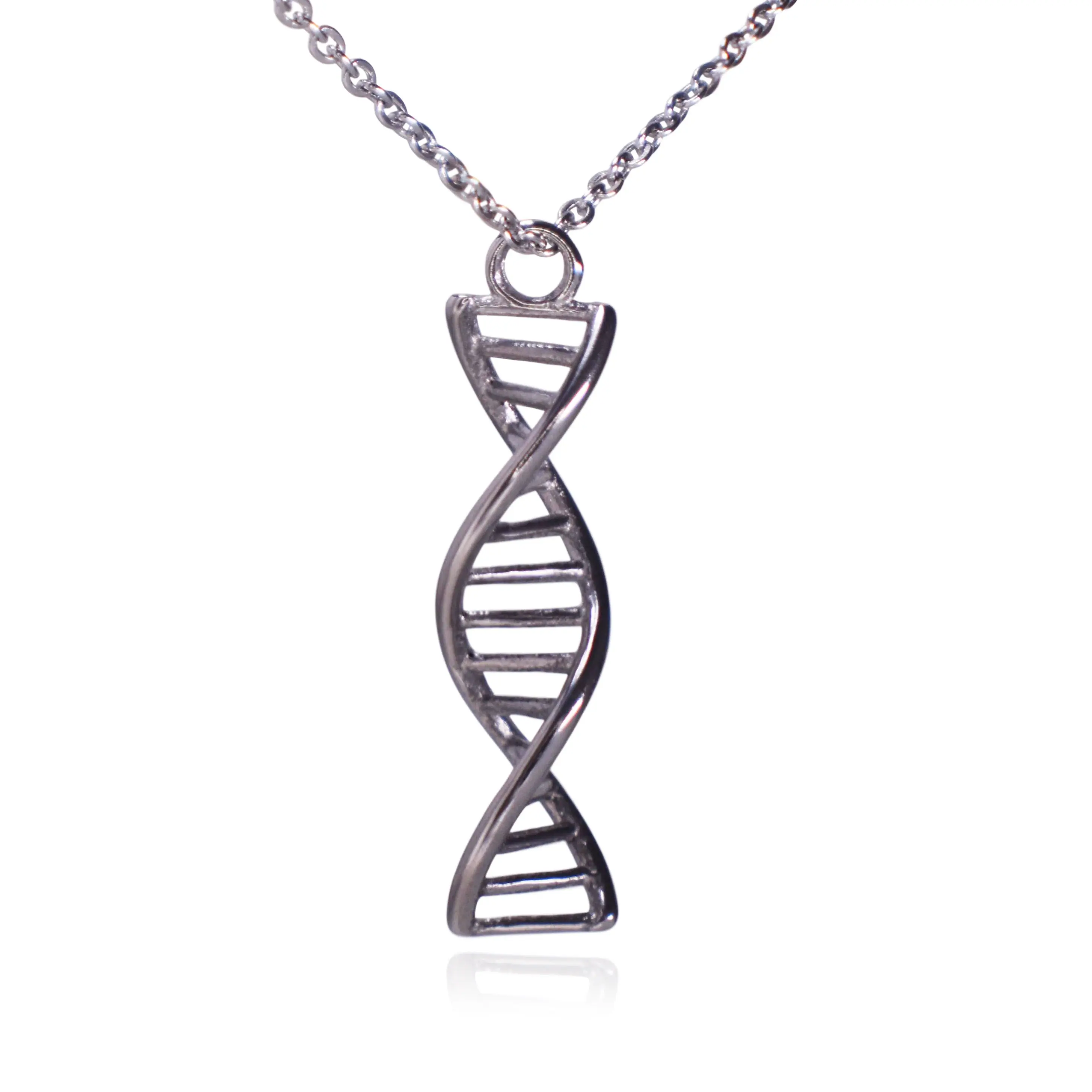 DNA Double Helix Science Stainless Steel Necklace