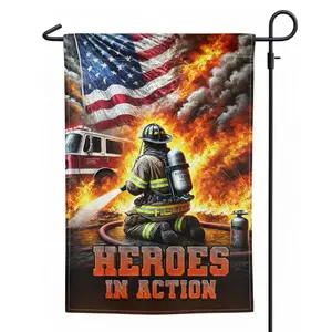 FLAGMEUP8386 Firefighter Garden Flag 12x18 Inch – Double Sided Yard Flag, Patriotic Outdoor Decor, Firefighter Tribute
