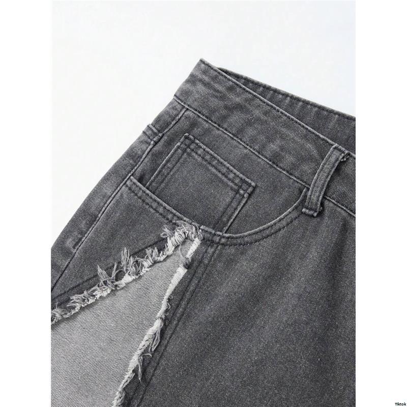 PointedStarFrayedPocketCasualLooseFitDenimShortsJorts - ROMWEMENStreetLifeMen sFive