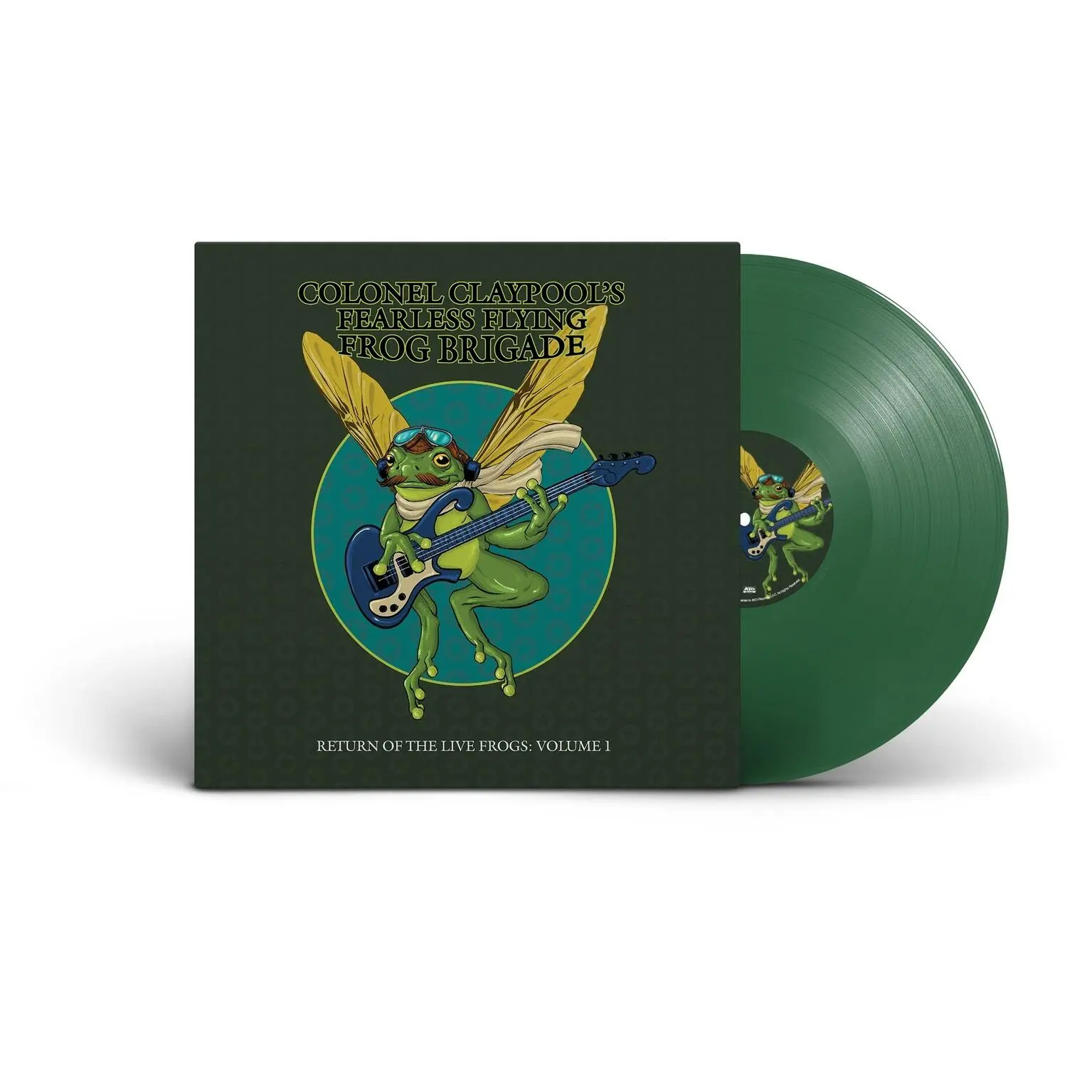 Les Claypool’s Fearless Flying Frog Brigade Band - Return of the Live Frogs: Volume 1 Vinyl Record LP, Colored Green Vinyl, ATO Records, Live 4-Song Album Tracks (Up on the Roof, Phantom Patriot, D's Diner, Cosmic Highway)