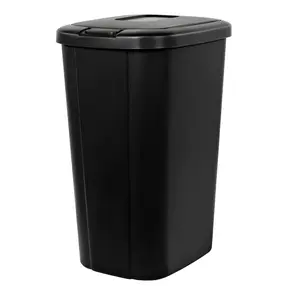 13.3 Gallon Trash Can, Plastic Touch Top Kitchen Trash Can, Black 13.3 Gallon Trash Can, Plastic Touch Top Kitchen Trash Can, Black