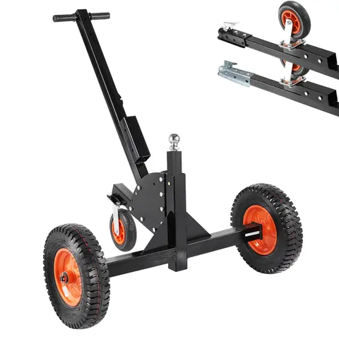 VEVOR Carbon Steel Trailer Dolly, 15000lbs Max Weight Capacity, 2-In-1 Manual/Car Pull Trailer Mover, Adjustable Tow Hitch Ball (2" Ball), 22/26" Height Setting, 15.2 In Grass-Ready Pneumatic Tires, Universal Wheel for Outdoor Use