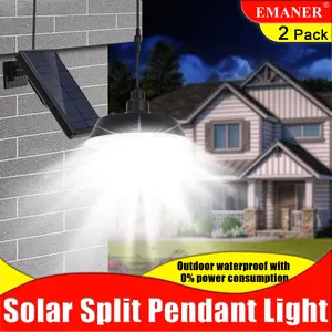 Over 95% Positive Reviews-Solar Pendant Lights Outdoor-1800mAh Battery. Long-lasting Battery Life Ultra-wide Angle Lighting,Dimmable Lighting with Remote Control.16.4ft Cable. Solar Ceiling Light for Patio, Garage,Camp,Barn.Waterproof,gifts