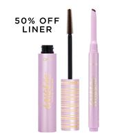 brown eyeliner + brown tubing mascara 